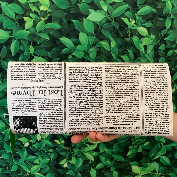 Kate Spade Glitzy Ritzy Newspaper Clutch Tyvek - Picture 4 of 8